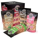 Premium Wood Chips Mix (Hickory, Apfel, Buche und Kirsche) für optimales Raucharoma beim Grillen/Räucherchips Gasgrill - Räucherchips Grill - Grill Zubehör - 4X 750g